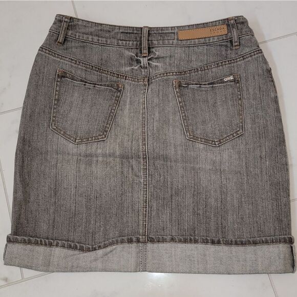 Escada Sport Embellished Gray Denim Skirt Nwot Size 36 US 6 - Picture 7 of 14